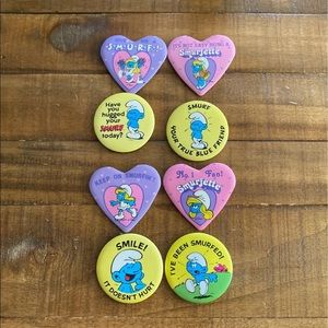 Vintage early 80's Smurf Buttons